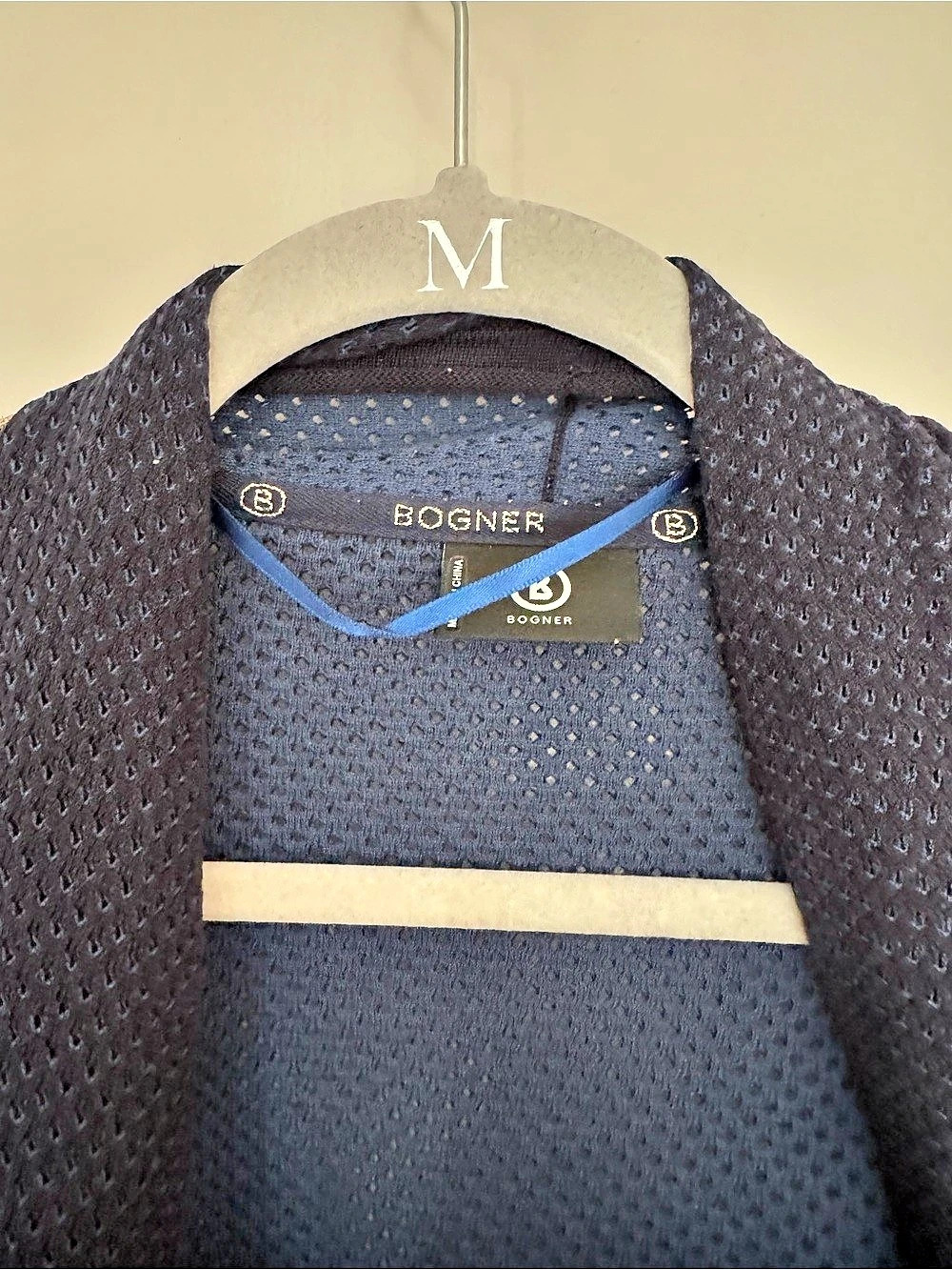 Bogner Open-Front Textured Cardigan in Blue Size Medium - Picture 2 of 4